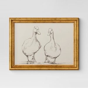 Bird / Duck Framed Art Sketch by Threshold, Canvas Board, New! Goose picture